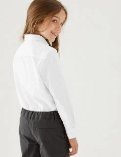 M&S Collection 2pk Girls' Slim Fit Pure Cotton School Shirts (2-18 Yrs) -Outlet The Tidy Tots Store SD 04 T76 6056S Z0 X EC 2