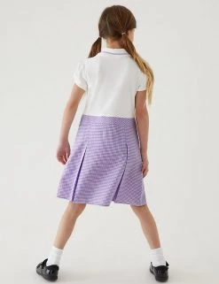 M&S Collection Dresses Girls' 2 In 1 Gingham Pleated School Dress (2-14 Yrs) -Outlet The Tidy Tots Store SD 04 T76 6475 G0 X EC 2