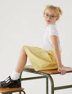 M&S Collection Dresses Girls' 2 In 1 Gingham Pleated School Dress (2-14 Yrs) -Outlet The Tidy Tots Store SD 04 T76 6475 R0 X EC 0