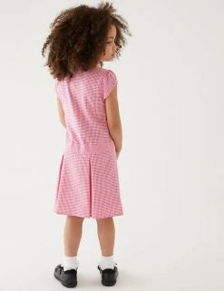M&S Collection Dresses Girls' Gingham Pleated School Dress (2-14 Yrs) -Outlet The Tidy Tots Store SD 04 T76 6477 A0 X EC 2