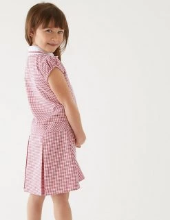 M&S Collection Dresses Girls' Gingham Pleated School Dress (2-14 Yrs) -Outlet The Tidy Tots Store SD 04 T76 6477 B0 X EC 2
