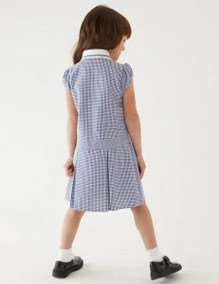M&S Collection Dresses Girls' Gingham Pleated School Dress (2-14 Yrs) -Outlet The Tidy Tots Store SD 04 T76 6477 F0 X EC 2
