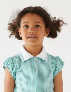 M&S Collection Dresses Girls' Gingham Pleated School Dress (2-14 Yrs) -Outlet The Tidy Tots Store SD 04 T76 6477 J0 X EC 1