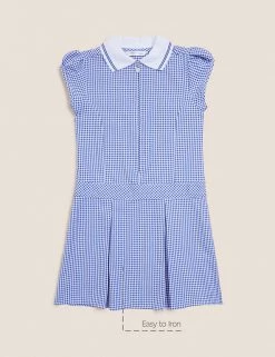 M&S Collection Dresses Girls' Gingham Pleated School Dress (2-14 Yrs) -Outlet The Tidy Tots Store SD 04 T76 6477 O4 X EC 90