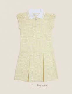 M&S Collection Dresses Girls' Gingham Pleated School Dress (2-14 Yrs) -Outlet The Tidy Tots Store SD 04 T76 6477 R0 X EC 90