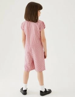 M&S Collection Dresses Girls' Gingham School Playsuit (2-14 Yrs) -Outlet The Tidy Tots Store SD 04 T76 6479 B0 X EC 2