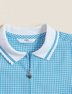 M&S Collection Dresses Girls' Gingham School Playsuit (2-14 Yrs) -Outlet The Tidy Tots Store SD 04 T76 6479 E1 X EC 5