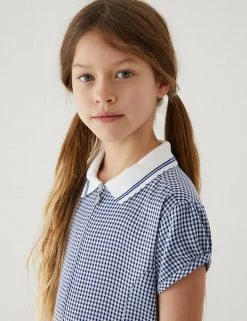 M&S Collection Dresses Girls' Gingham School Playsuit (2-14 Yrs) -Outlet The Tidy Tots Store SD 04 T76 6479 F0 X EC 1