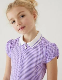 M&S Collection Dresses Girls' Gingham School Playsuit (2-14 Yrs) -Outlet The Tidy Tots Store SD 04 T76 6479 G0 X EC 1