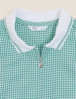 M&S Collection Dresses Girls' Gingham School Playsuit (2-14 Yrs) -Outlet The Tidy Tots Store SD 04 T76 6479 J0 X EC 7