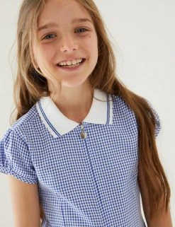 M&S Collection Dresses Girls' Gingham School Playsuit (2-14 Yrs) -Outlet The Tidy Tots Store SD 04 T76 6479 O4 X EC 1