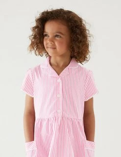 M&S Collection Dresses Girls' Pure Cotton Striped School Dress (2-14 Yrs) -Outlet The Tidy Tots Store SD 04 T76 6480 A0 X EC 1