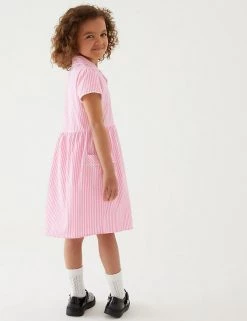 M&S Collection Dresses Girls' Pure Cotton Striped School Dress (2-14 Yrs) -Outlet The Tidy Tots Store SD 04 T76 6480 A0 X EC 2