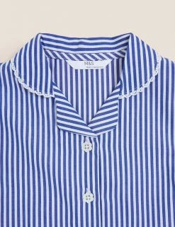 M&S Collection Dresses Girls' Pure Cotton Striped School Dress (2-14 Yrs) -Outlet The Tidy Tots Store SD 04 T76 6480 F0 X EC 3