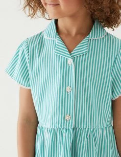 M&S Collection Dresses Girls' Pure Cotton Striped School Dress (2-14 Yrs) -Outlet The Tidy Tots Store SD 04 T76 6480 J0 X EC 1