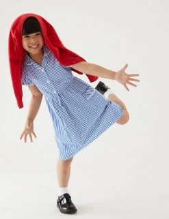 M&S Collection Dresses Girls' Pure Cotton Striped School Dress (2-14 Yrs) -Outlet The Tidy Tots Store SD 04 T76 6480 O4 X EC 0