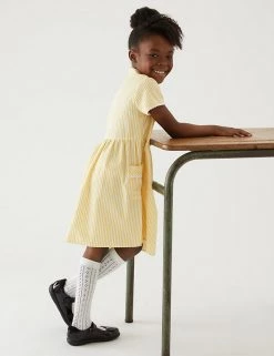 M&S Collection Dresses Girls' Pure Cotton Striped School Dress (2-14 Yrs) -Outlet The Tidy Tots Store SD 04 T76 6480 R0 X EC 2