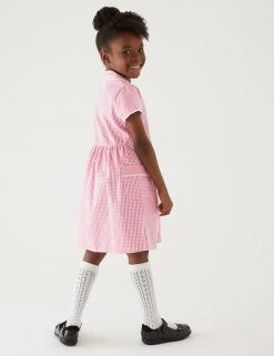 M&S Collection Dresses Girls' Pure Cotton Gingham School Dress (2-14 Yrs) -Outlet The Tidy Tots Store SD 04 T76 6481 A0 X EC 2