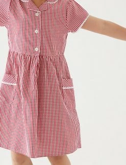 M&S Collection Dresses Girls' Pure Cotton Gingham School Dress (2-14 Yrs) -Outlet The Tidy Tots Store SD 04 T76 6481 B0 X EC 1