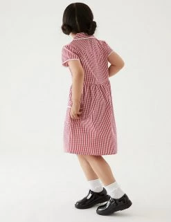 M&S Collection Dresses Girls' Pure Cotton Gingham School Dress (2-14 Yrs) -Outlet The Tidy Tots Store SD 04 T76 6481 B0 X EC 2