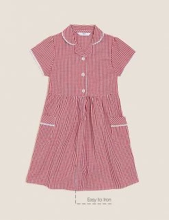 M&S Collection Dresses Girls' Pure Cotton Gingham School Dress (2-14 Yrs) -Outlet The Tidy Tots Store SD 04 T76 6481 B0 X EC 90