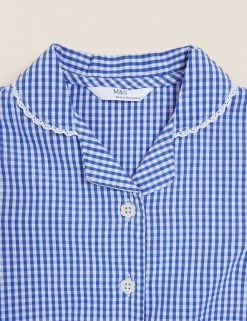 M&S Collection Dresses Girls' Pure Cotton Gingham School Dress (2-14 Yrs) -Outlet The Tidy Tots Store SD 04 T76 6481 O4 X EC 3