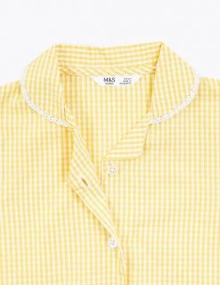 M&S Collection Dresses Girls' Pure Cotton Gingham School Dress (2-14 Yrs) -Outlet The Tidy Tots Store SD 04 T76 6481 R0 X EC 4