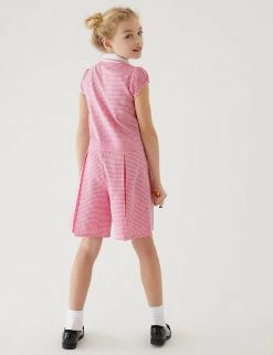 Dresses Girls' Gingham Pleated Zip School Playsuit (2-14 Yrs) -Outlet The Tidy Tots Store SD 04 T76 6482 A0 X EC 2