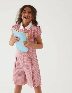 Dresses Girls' Gingham Pleated Zip School Playsuit (2-14 Yrs) -Outlet The Tidy Tots Store SD 04 T76 6482 B0 X EC 0