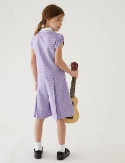 Dresses Girls' Gingham Pleated Zip School Playsuit (2-14 Yrs) -Outlet The Tidy Tots Store SD 04 T76 6482 G0 X EC 2