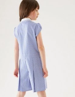 Dresses Girls' Gingham Pleated Zip School Playsuit (2-14 Yrs) -Outlet The Tidy Tots Store SD 04 T76 6482 O4 X EC 2