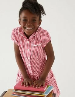 M&S Collection 2pk Girls' Cotton Plus Fit School Dresses -Outlet The Tidy Tots Store SD 04 T76 6487P B0 X EC 1