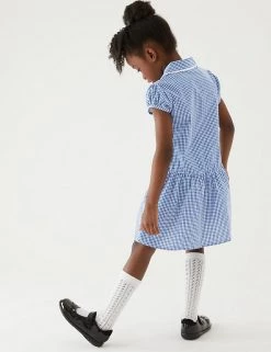 M&S Collection 2pk Girls' Cotton Plus Fit School Dresses -Outlet The Tidy Tots Store SD 04 T76 6487P O4 X EC 2