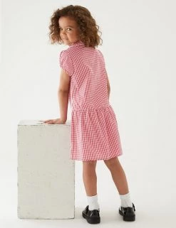 M&S Collection 2pk Girls' Cotton Gingham School Dresses (2-14 Yrs) -Outlet The Tidy Tots Store SD 04 T76 6487 B0 X EC 2