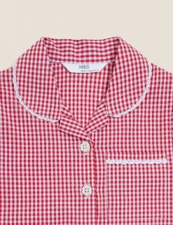 M&S Collection 2pk Girls' Cotton Gingham School Dresses (2-14 Yrs) -Outlet The Tidy Tots Store SD 04 T76 6487 B0 X EC 3