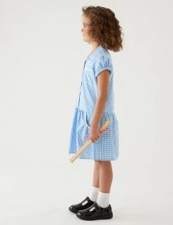 M&S Collection 2pk Girls' Cotton Gingham School Dresses (2-14 Yrs) -Outlet The Tidy Tots Store SD 04 T76 6487 E1 X EC 0