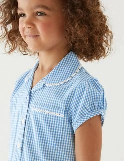 M&S Collection 2pk Girls' Cotton Gingham School Dresses (2-14 Yrs) -Outlet The Tidy Tots Store SD 04 T76 6487 E1 X EC 1
