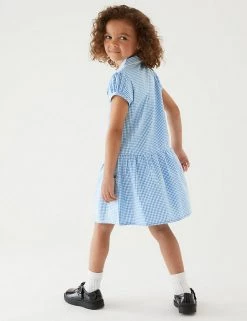 M&S Collection 2pk Girls' Cotton Gingham School Dresses (2-14 Yrs) -Outlet The Tidy Tots Store SD 04 T76 6487 E1 X EC 2