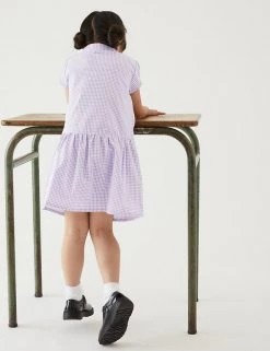 M&S Collection 2pk Girls' Cotton Gingham School Dresses (2-14 Yrs) -Outlet The Tidy Tots Store SD 04 T76 6487 G0 X EC 2
