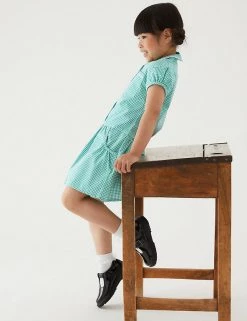 M&S Collection 2pk Girls' Cotton Gingham School Dresses (2-14 Yrs) -Outlet The Tidy Tots Store SD 04 T76 6487 J0 X EC 0