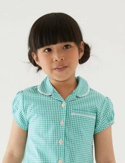 M&S Collection 2pk Girls' Cotton Gingham School Dresses (2-14 Yrs) -Outlet The Tidy Tots Store SD 04 T76 6487 J0 X EC 1