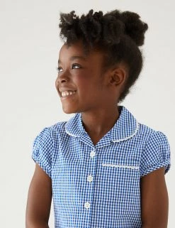 M&S Collection 2pk Girls' Cotton Gingham School Dresses (2-14 Yrs) -Outlet The Tidy Tots Store SD 04 T76 6487 O4 X EC 1