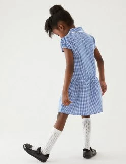 M&S Collection 2pk Girls' Cotton Gingham School Dresses (2-14 Yrs) -Outlet The Tidy Tots Store SD 04 T76 6487 O4 X EC 2