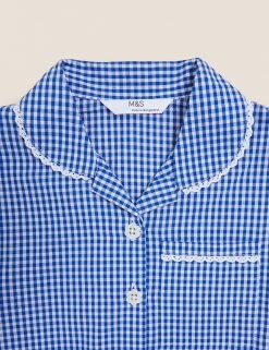 M&S Collection 2pk Girls' Cotton Gingham School Dresses (2-14 Yrs) -Outlet The Tidy Tots Store SD 04 T76 6487 O4 X EC 3