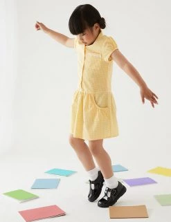 M&S Collection 2pk Girls' Cotton Gingham School Dresses (2-14 Yrs) -Outlet The Tidy Tots Store SD 04 T76 6487 R0 X EC 0