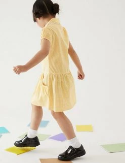 M&S Collection 2pk Girls' Cotton Gingham School Dresses (2-14 Yrs) -Outlet The Tidy Tots Store SD 04 T76 6487 R0 X EC 2