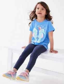 M&S Collection Cotton Rich Plain Leggings (2-7 Yrs) -Outlet The Tidy Tots Store SD 04 T77 3173B F0 X EC 0