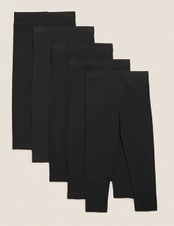 M&S Collection 5pk Cotton Rich Leggings (2-7 Yrs)