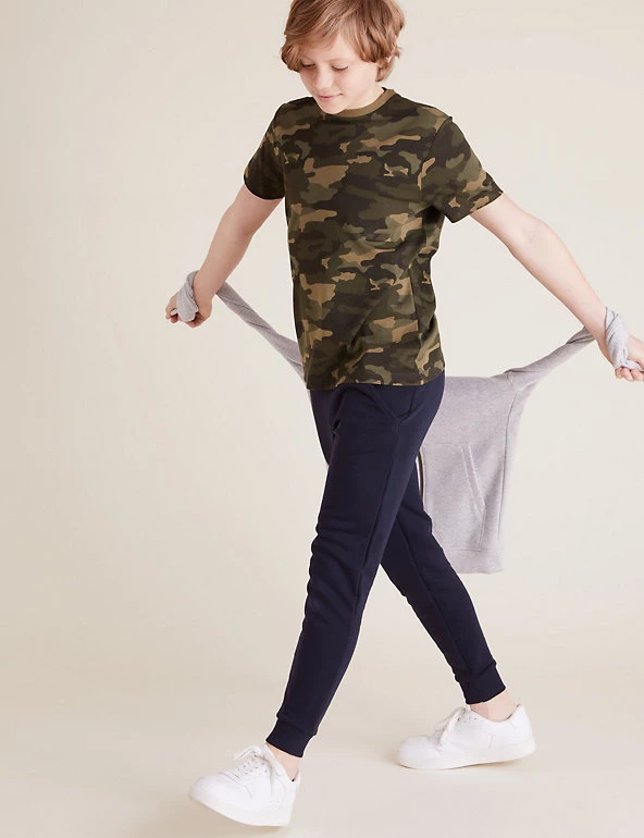 M&S Collection 2pk Cotton Rich Joggers (6-16 Yrs) 4 M&S Collection 2pk Cotton Rich Joggers (6-16 Yrs) - Image 2