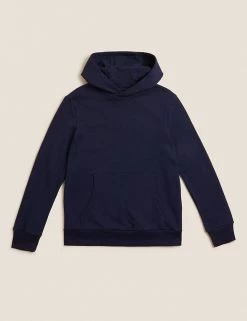 M&S Collection Jumpers Unisex Cotton Rich Hooded Sweatshirt (6-16 Yrs) -Outlet The Tidy Tots Store SD 04 T87 4112B F0 X EC 90